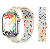 Curea Ceas Apple Watch Silicone White Pride Seria 5/6/7/8/9 Ultra MOFT